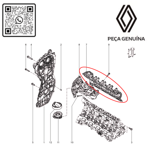 132654210R TAMPA DE VALVULA TRASEIRA 1.3 16V H5H CAPTUR  DUSTER OROCH  MB RN 54210R -6-